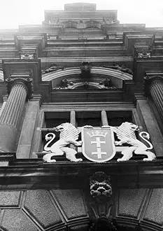 Heraldic: The coat of arms of Gdansk at the Senate building