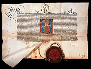 Premonstratensian: Coat of arms letter by King Ferdinand