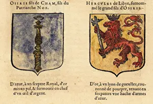Surname: Coats of arms of mythological figures Osiris and