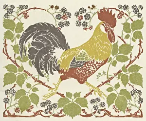 Blackberries: Cockerel in blackberry brambles