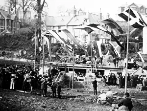 Cockington: Cockington Church laying foundation stone