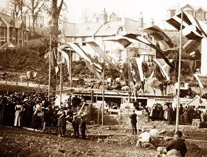 Cockington: Cockington Church laying foundation stone
