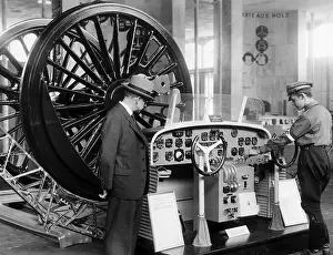 Junkers: Cockpit of a Junkers airplane at the exhibition
