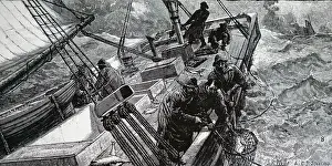 Hauling: Cod fishermen working out of Grimsby, hauling in their lines