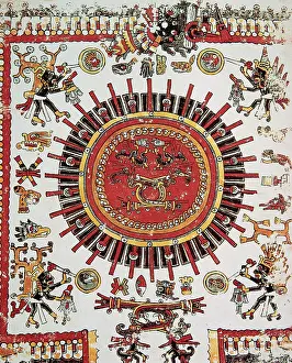 Triple: Codex Borbonicus. Aztec codex. Written by Aztec priest short