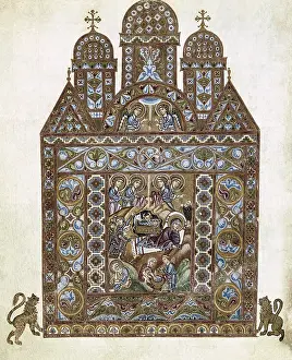 Hagiography: Codex Egberti. ca. 980. Nativity. Ottonian art