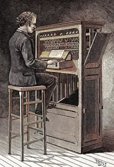 Mary Evans (colourised): A codonophone - a new musical instrument, 1890