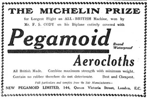 Codys: Cody's Michelin Cup Wiining Biplane Covered With Pegamoid