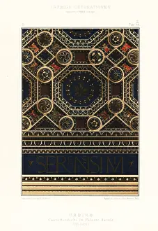 Interior Decoration: Coffered ceiling in the Ducal Palace, Urbino