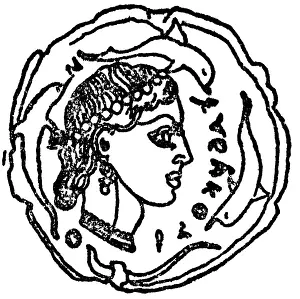 Dolphins: Coins, ancient world, Greece, coin, portrait of the nymph Ar