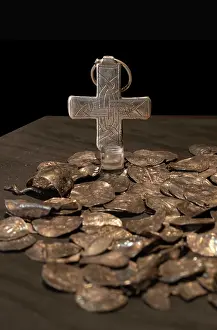 Goteborg: Coins and cross, Goteborg Stadsmuseum, Gothenburg, Sweden