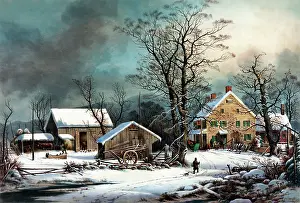 Barn: A cold winter morning in the country