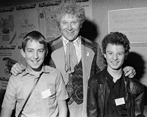 Homeworld: Colin Baker as Dr Who, with two young fans