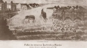 Collapse: Collapse of the Isarbracke in Munich on 13.09.1813