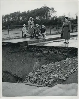 Kilmarnock: Collapsed bridge on Kilmarnock-Dumfries Road, Scotland