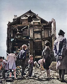 Unfit: Collapsed house in Swedenborg Square, Stepney