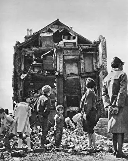Unfit: Collapsed house in Swedenborg Square, Stepney