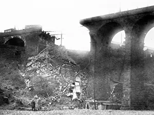 Penistone: Collapsed railway viaduct in Penistone, February 3rd 1916
