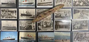 Berengaria: Collection of ocean liner postcards, and Queen Mary model