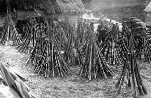 Spoils: Collection point for captured Russian rifles, 1915