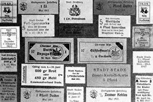 Ration: Collection of ration cards from the First World War