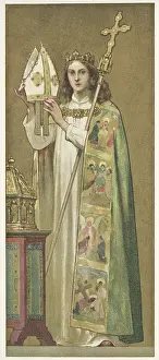 Crozier: Collector's card, bishop holding a mitre