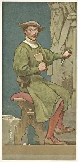 Carver: Collector's card, stone carver at work