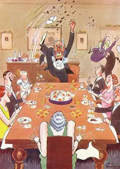 Irate: The Colonel - Christmas Pudding by H. M. Bateman