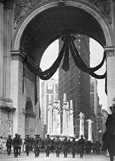 165th: Colonel Donovan and staff of 165th Infantry passing