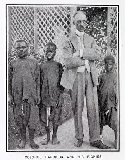 Pygmies: Colonel Harrison and pigmies from Congo