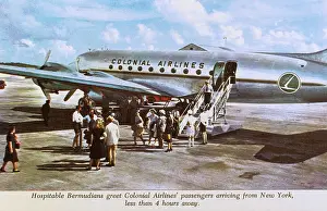 Kindley: Colonial Airlines Skycruiser arriving at Bermuda