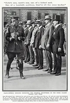 Kitcheners: Colonial volunteers inspected by Major-General Bethune, WW1