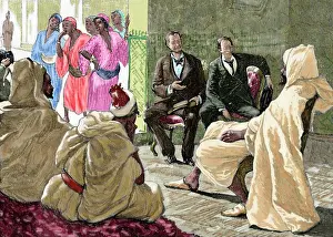 Diplomatic: Colonialism. Morocco. Reception of the Grand Vizier to a Fre