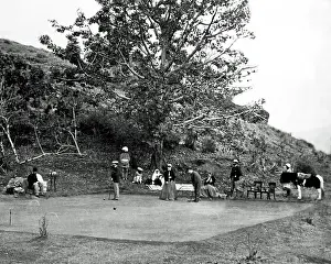 Colonials: Colonials playing croquet, India
