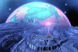 Habitable: A colony on an alien moon with a beautiful planet in its sky