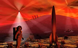 Probe: A colony being established on an alien red planet