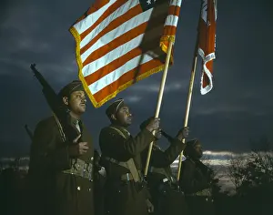 Belvoir: Color guard of African American engineers, Ft