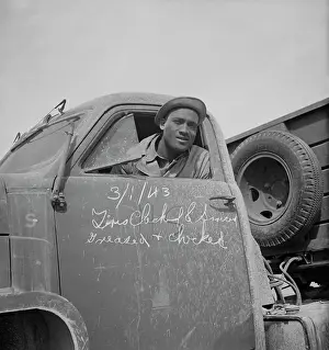 Old Fashion: A colored soldier driver is all set to go, 1943