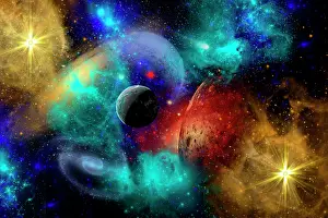 Remnants: A colorful part of our galaxy featuring planets, galaxies ?