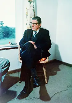 Afrikaner: Colour photo of Beyers Naude being interviewed;