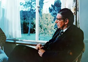 Afrikaner: Colour photo of Beyers Naude being interviewed;