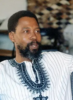 Darkest: Colour photo of Mbulelo Mzamane being interviewed;