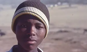 Transkei: Colour photo of a young man wearing a wool cap