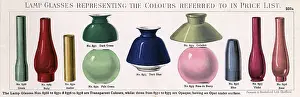 Glassware: Colour slip of lamp glasses