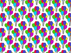 Tess Hines Designs: Colourful balloons repeating pattern