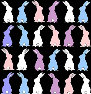 Bunny: Colourful bunny rabbits repeat pattern
