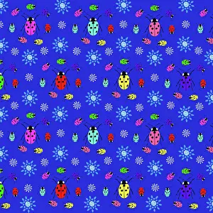 Repeating: Colourful ladybirds pattern