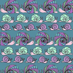 Tess Hines Designs: Colourful snails repeating pattern