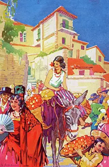 Panniers: Colourful street life in Granada, Spain