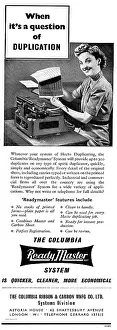 Duplicating: Columbia Ribbon Readymaster Hecto Duplicating Machine